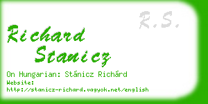 richard stanicz business card